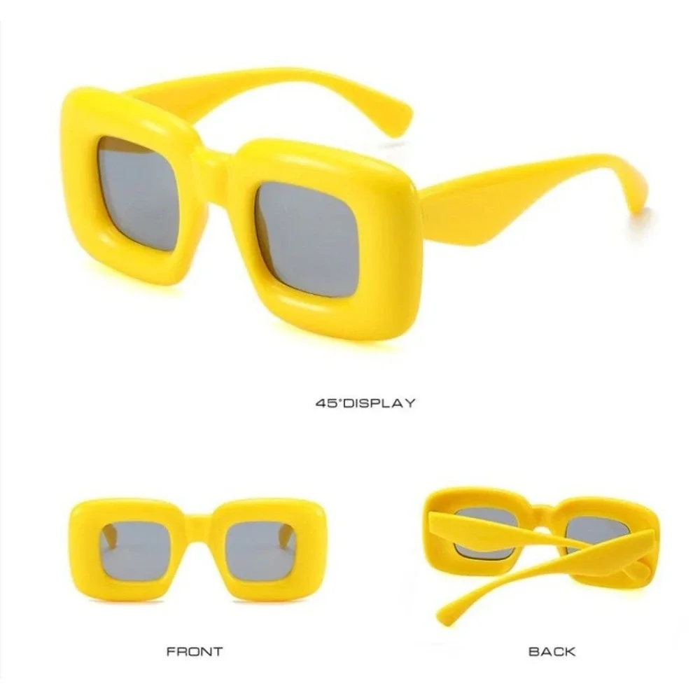 Men Sunglasses Square Thick Frame Uv400 Protection Fashion Street‎ Festival Wear